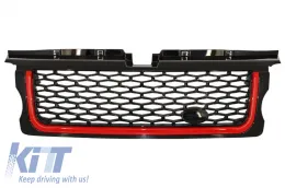 Középső hűtőrács és oldalsó szellőző szett Land Rover Range Rover Sport (2005-2008) L320 Autobiography Look fekete-piros kiadás-image-6020583