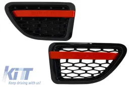 Középső hűtőrács és oldalsó szellőző szett Land Rover Range Rover Sport (2005-2008) L320 Autobiography Look fekete-piros kiadás-image-6020586