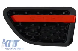 Középső hűtőrács és oldalsó szellőző szett Land Rover Range Rover Sport (2005-2008) L320 Autobiography Look fekete-piros kiadás-image-6020587
