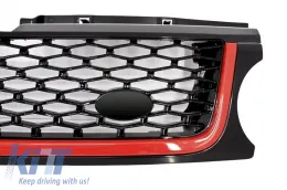 Középső hűtőrács és oldalsó szellőző szett Land Rover Range Rover Sport Facelift (2010-2013) L320 Autobiography Look fekete-piros kiadás-image-6006747