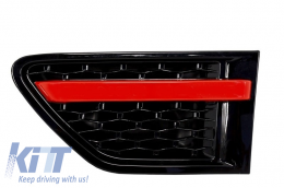 Középső hűtőrács és oldalsó szellőző szett Land Rover Range Rover Sport Facelift (2010-2013) L320 Autobiography Look fekete-piros kiadás-image-6006751