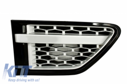 Középső hűtőrács és oldalsó szellőző szett Land Rover Range Rover Sport Facelift (2009-2013) L320 Autobiography Look fekete-ezüst kiadás-image-6006745