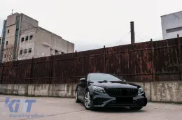 Középső hűtőrács Mercedes E-osztály W213 S213 C238 (2016-Up) AMG GT-R Panamericana Design Fekete-image-6092140