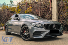Középső hűtőrács Mercedes E-osztály W213 S213 C238 (2016-Up) AMG GT-R Panamericana Design Fekete-image-6100140
