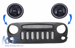 image-46-
Középső hűtőrács Spectre Maszk JEEP Wrangler JK 07-17 modellekhez, CREE LED fényszórók nappali menetfénnyel