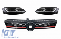 image-57-Középső jelvény nélküli hűtőrács VW Golf 7.5 VII Facelift (2017-től), LED fényszórók dinamikus irányjelzőkkel, GTI Design