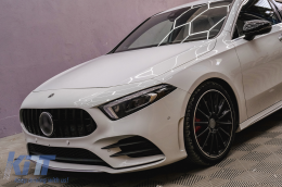 Középső rács Mercedes A-osztály W177 Hatchback / V177 Sedan (04.2018-) Mesh GT-R Panamericana Design, teljesen fekete-image-6106854