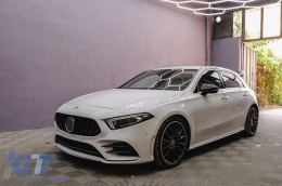 Középső rács Mercedes A-osztály W177 Hatchback / V177 Sedan (04.2018-) Mesh GT-R Panamericana Design, teljesen fekete-image-6106855