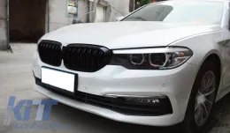 Középső vese hűtőrács BMW 5-ös G30 G31 Sedan Touring (2017-) M Design dupla csíkos zongoralakk fekete-image-6043604