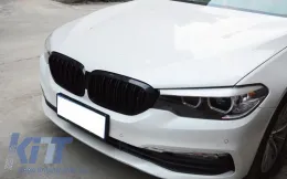 Középső vese hűtőrács BMW 5-ös G30 G31 Sedan Touring (2017-) M Design dupla csíkos zongoralakk fekete-image-6043605