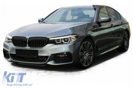 Középső vese hűtőrács BMW 5-ös G30 G31 Sedan Touring (2017-) M Design dupla csíkos zongoralakk fekete-image-6121980