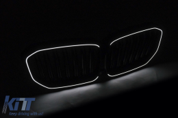Középső vese hűtőrács, BMW X5 G05 (2018-tól), Dupla csíkos M Design, Zongorafekete-image-6277392