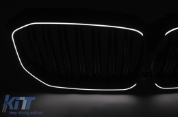 Középső vese hűtőrács, BMW X5 G05 (2018-tól), Dupla csíkos M Design, Zongorafekete-image-6277395