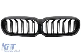 Központi hűtőrács BMW 5 G30 G31 LCI 07.2020+ dupla csíkos kivitel zongoralakk fekete-image-6114384