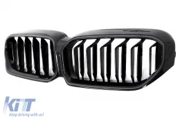 Központi hűtőrács BMW 5 G30 G31 LCI 07.2020+ dupla csíkos kivitel zongoralakk fekete-image-6114385