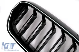 Központi hűtőrács BMW 5 G30 G31 LCI 07.2020+ dupla csíkos kivitel zongoralakk fekete-image-6114388