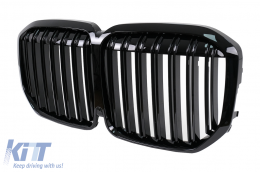 Központi vese hűtőrács BMW X7 G07 (2018-2022) Double Stripe M Design zongoralakk fekete-image-6105655