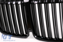 Központi vese hűtőrács BMW X7 G07 (2018-2022) Double Stripe M Design zongoralakk fekete-image-6105656