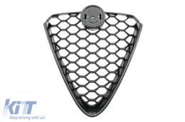 image-7-Kratka Przedni grill do Alfa Romeo Giulia 952 2016-2021 Wygląd węgla Plaster miodu