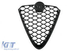 image-8-Kratka Przedni grill do Alfa Romeo Giulia 952 2016-2021 Czarny o strukturze plastra miodu