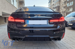 Ákroi Exatmíseon katállhles gia BMW 5 Series G30 G31 G38 (2016-2020) 6 Series G32 (2016-2020) 540i Schediasmós Mavro-image-6110658