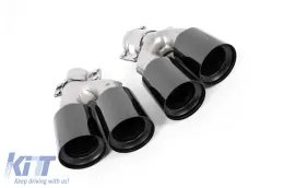 Ákroi Exatmíseon katállhles gia BMW 5 Series G30 G31 G38 (2016-2020) 6 Series G32 (2016-2020) 540i Schediasmós Mavro-image-6127528