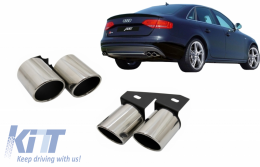 Ákroi Exatmíseon ouraíoi solínes katállhloi gia Audi A4 B8 B9 (2009-up) S4 Quad Schediasmós-image-6055016
