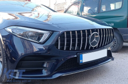 Króm/fekete GT stílusú hűtőrács Mercedes CLS C257 2019- utáni modellekhez, kameranyílással-image-6146045