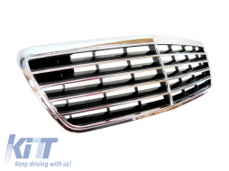 Króm/fekete hűtőrács Mercedes E-osztály W210 1999-2002-image-6144298