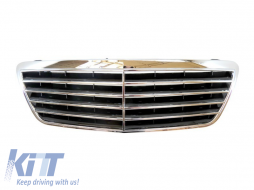 Króm/fekete hűtőrács Mercedes E-osztály W210 1999-2002-image-6144299
