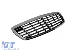 Króm/fekete hűtőrács Mercedes E-osztály W211 2002-2006-image-6144310