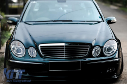 Króm/fekete hűtőrács Mercedes E-osztály W211 2002-2006-image-6144312