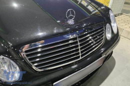 Króm/fekete hűtőrács Mercedes E-osztály W211 2002-2006-image-6144313