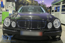 Króm/fekete hűtőrács Mercedes E-osztály W211 2002-2006-image-6144314