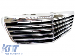 Króm/fekete hűtőrács Mercedes E-osztály W211 2007-2009-image-6144333