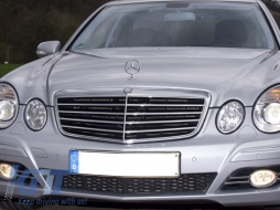 Króm/fekete hűtőrács Mercedes E-osztály W211 2007-2009-image-6144336