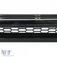Labbro spoiler anteriore con splitter e griglia nero lucido, adatto per VW Bus T6.1 dal 19-image-6200159