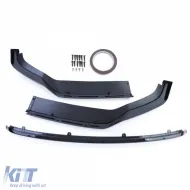Labio del spoiler delantero con splitter y rejilla negro brillante, adecuado para VW Bus T6.1 desde 19-image-6200161