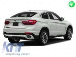 Ladekantenschutz Vierkant Auspuffspitzen für BMW X6 F16 V8 Design M-Tech-image-6003868