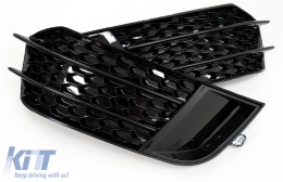 Lado Rejillas Lampara Niebla Cubiertas para Audi A1 8X 2010-2015 RS1 Design Negro brillante-image-6082969