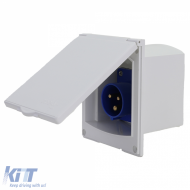 Lakókocsi lakóautó beépíthető CEE 16A 230V csatlakozó aljzat IP44-image-6203211