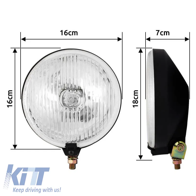 Lamp Round Ø160mm H3 12 Volt 55W FX1160 White With Cover 1 Piece