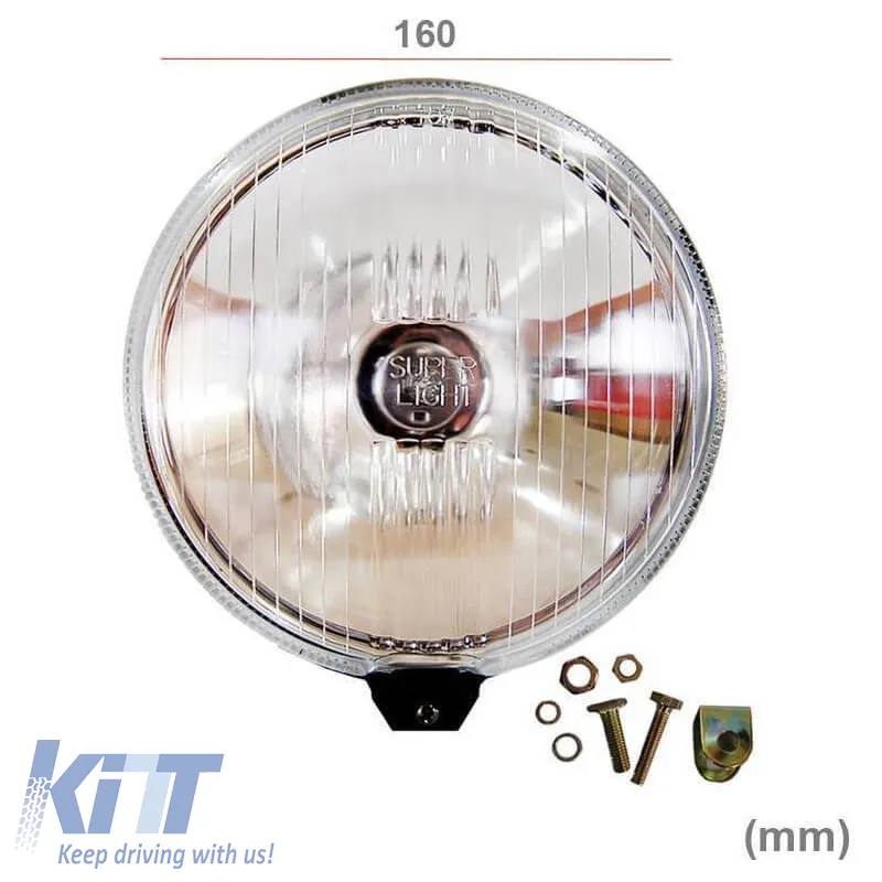 Lamp Round Ø160mm H3 12 Volt 55W FX1160 White With Cover 1 Piece
