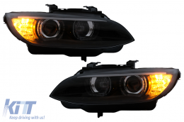 LED Angel Eyes fényszórók BMW 3-as E92 E93 (2006-2010) Xenon fekete-image-6109350