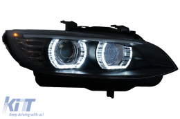 LED Angel Eyes fényszórók BMW 3-as E92 E93 (2006-2010) Xenon fekete-image-6109354