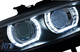 LED Angel Eyes Headlights suitable for BMW 3 Series E92 E93 (2006-2010) with Xenon Black-image-6109355