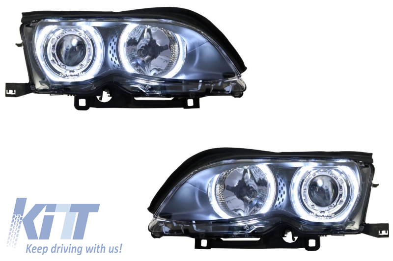 Xenon look Scheinwerfer mit LED Angel Eyes für BMW 3 Serie E46 