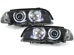 image-15-LED Angel Eyes Scheinwerfer für BMW 3er E46 Coupé Cabrio 04.99-03.2003 Schwarz