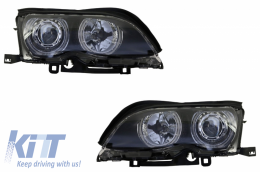 image-28-LED Фарове с Angel Eyes подходящи за BMW 3 Series E46 (09.2001-03.2005) Ксенон Дизайн Черен