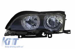 LED Фарове с Angel Eyes подходящи за BMW 3 Series E46 (09.2001-03.2005) Ксенон Дизайн Черен-image-6033917